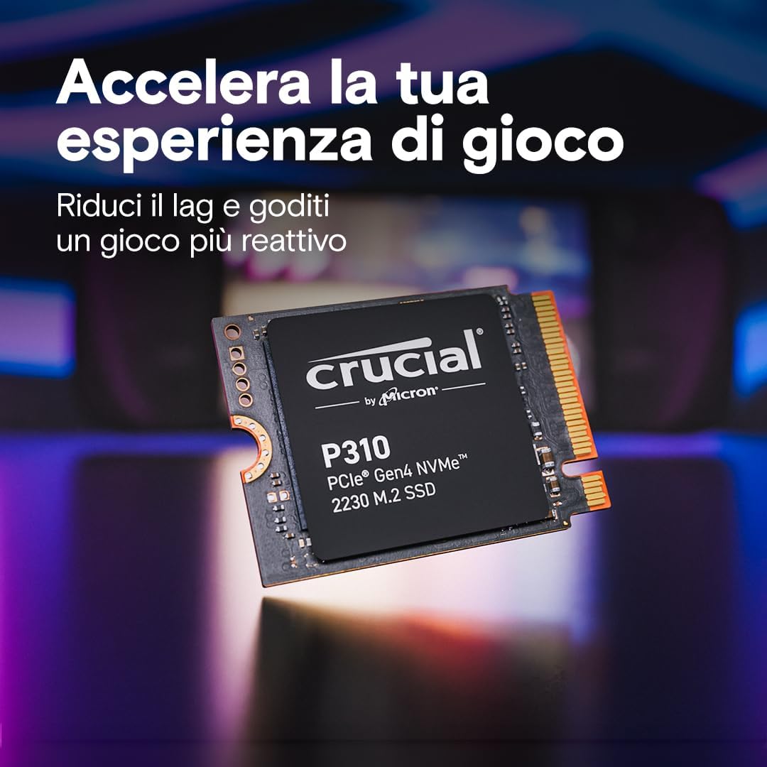 Crucial P310 Ssd Interno 2TB PCIe Gen4 NVMe 2230 M.2 CT2000P310SSD2 Crucial P310 Ssd Interno 2TB PCIe Gen4 NVMe 2230 M.2 CT2000P310SSD2